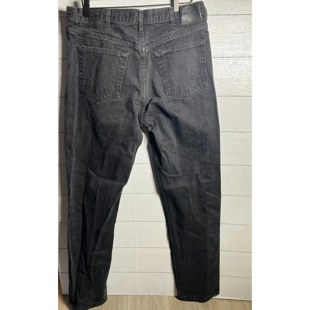 Harley Davidson 36x34 Black Straight Leg Denim Jeans Biker Motorcycle Vintage